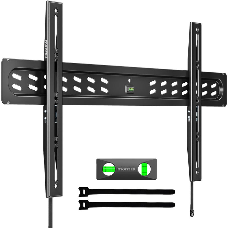 monTEK Ultra Slim Fixed TV Wall Mount Bracket for 43â€“95" Flat & Curved TVs, Super Low Profile 0.95" from Wall, Holds 150 lbs, Supports VESA 800x400, Fits 16"/18"/24"/32" Studs, TM1006W-LF - Image 1