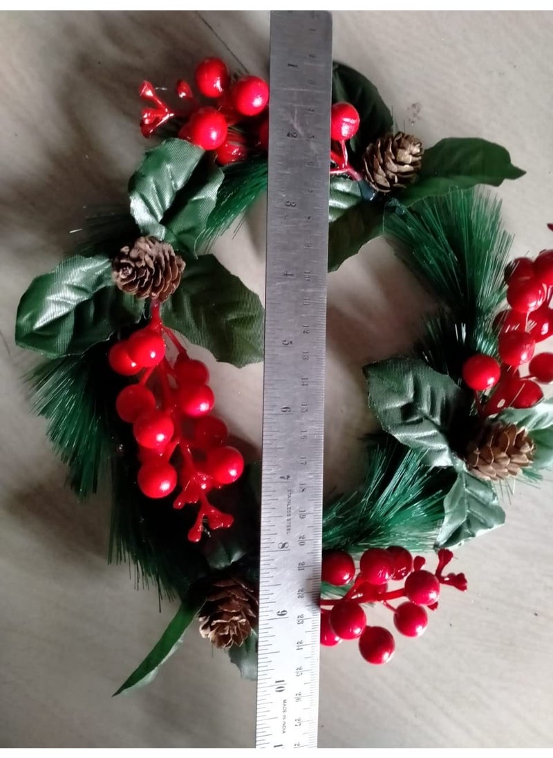 RASHRI ; One For All Rashri one for all Christmas WreathWall Bowknot Hanging Decoration for Xmas PartyDoor 0rnament Christmas Decorations for HomeGiftsWreath 9 inch Diameter  - Image 2