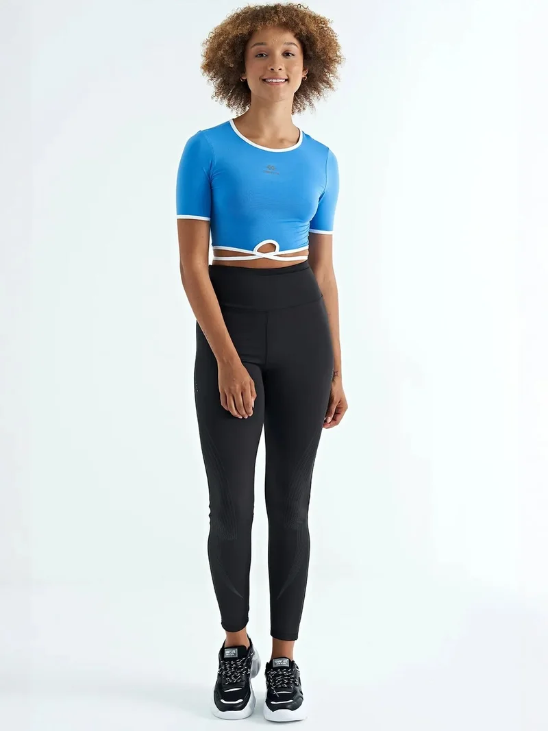 TOMMYLIFE TOMMY Elastic Crop T-Shirt with Crew Neck