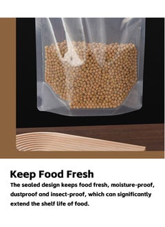 Teuuea 12 Pieces Large Multigrain Storage Bags, Washable Reusable Stand up Grain Container, Fresh-keeping Moisture-proof Sealed Bag, Large Hole Pour Storage Pouches for Food Grain Beans Liquid Storage  - Image 3