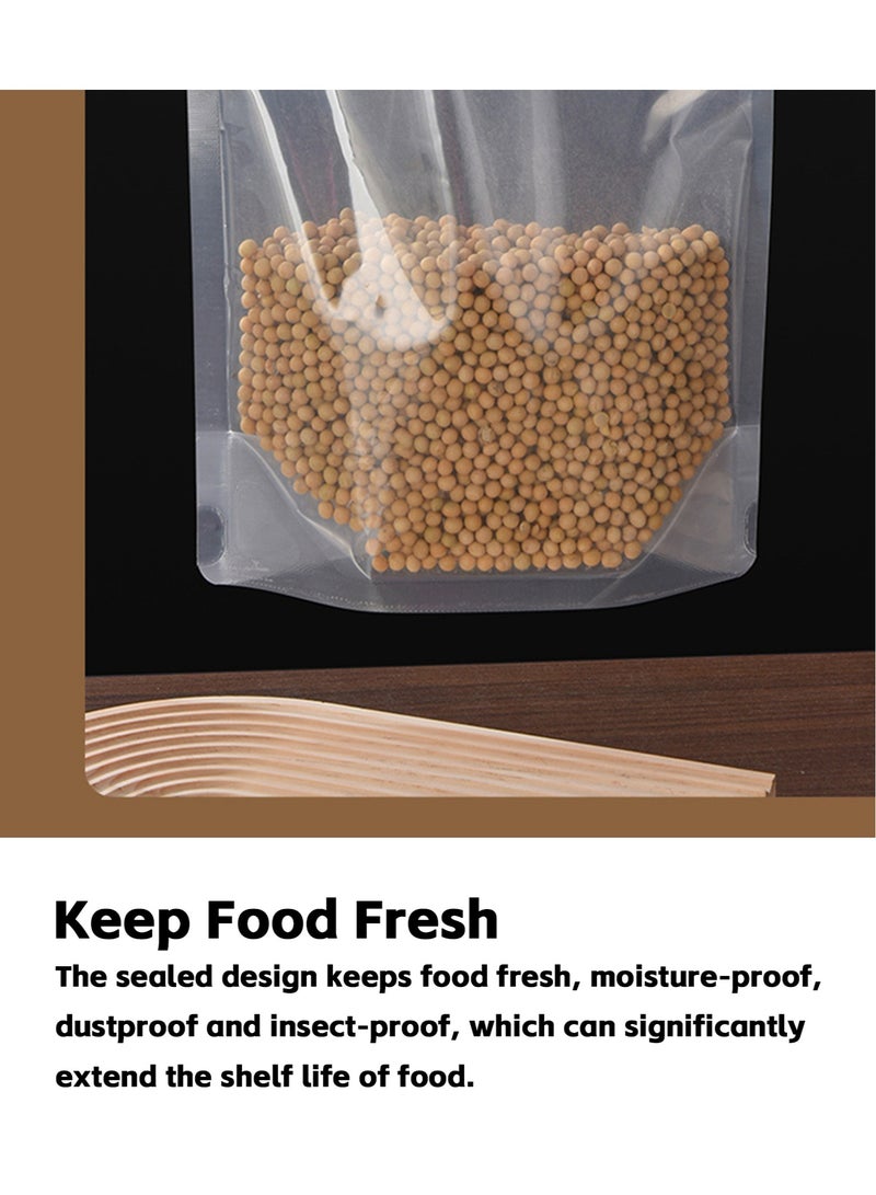 Teuuea 12 Pieces Large Multigrain Storage Bags, Washable Reusable Stand up Grain Container, Fresh-keeping Moisture-proof Sealed Bag, Large Hole Pour Storage Pouches for Food Grain Beans Liquid Storage  - Image 3