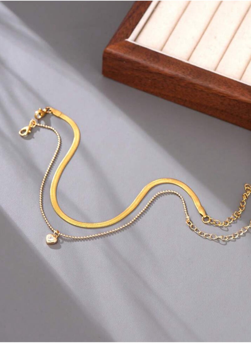 Elegance - Trendy Gold Stainless Steel Anklet For Women - Image 1