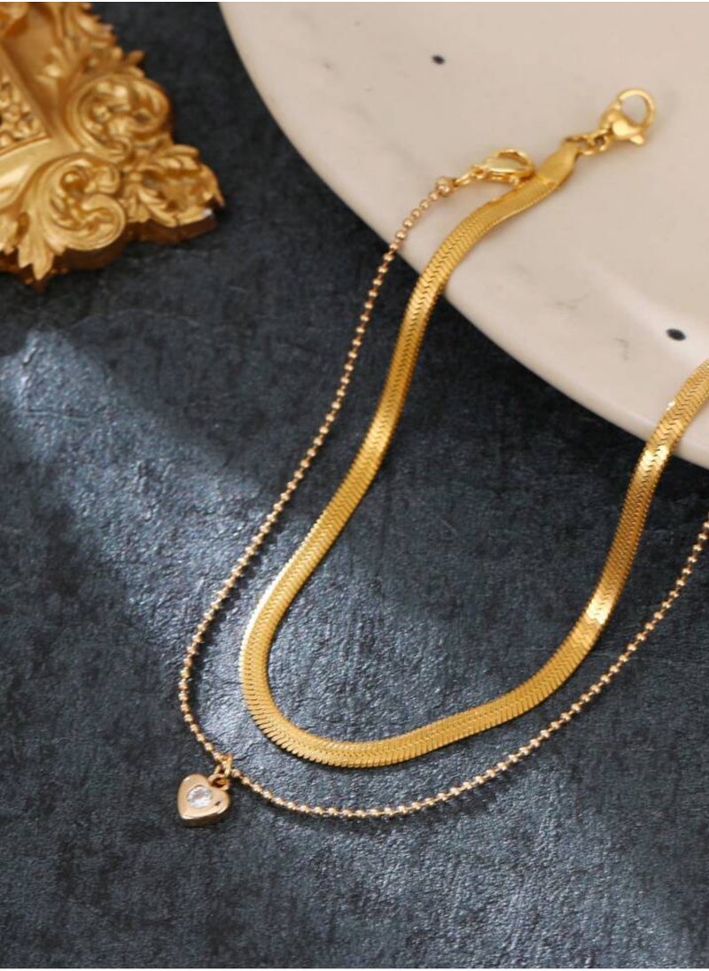 Elegance - Trendy Gold Stainless Steel Anklet For Women - Image 1