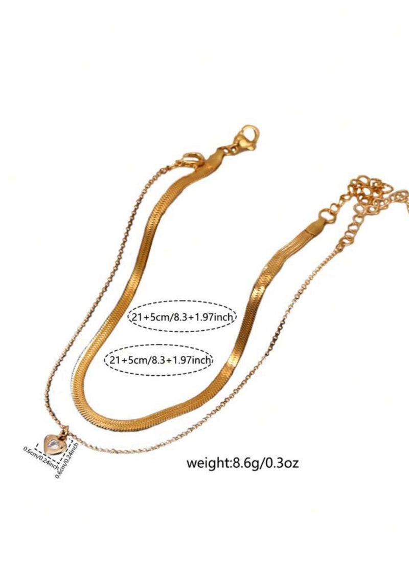 Elegance - Trendy Gold Stainless Steel Anklet For Women - Image 1