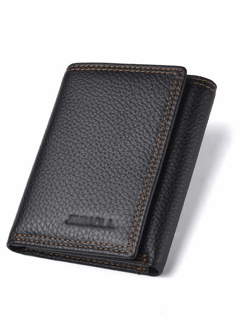 Beauenty Splicing Leather Men's Wallet (Black) - Image 1