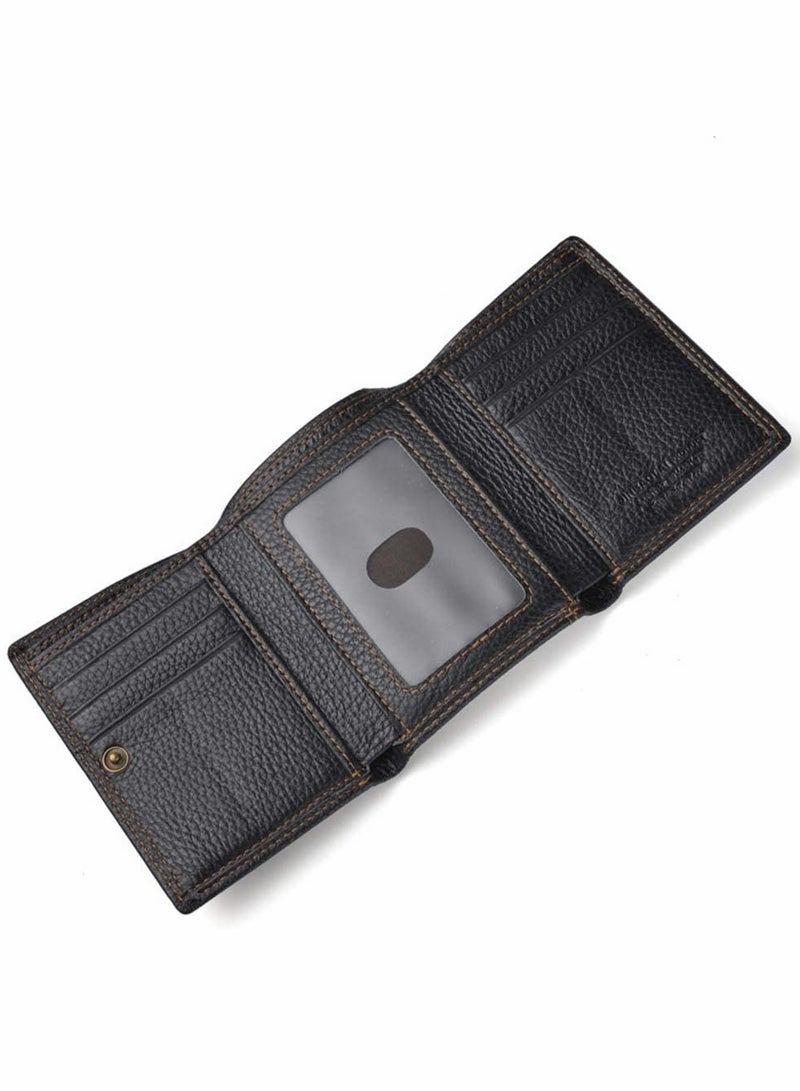 Beauenty Splicing Leather Men's Wallet (Black) - Image 3