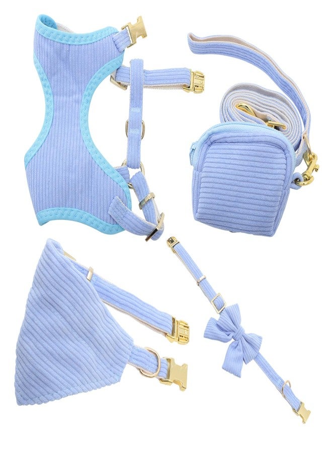 VICASKY 1set Lightweight Dog Leash and Collar Breathable Vest for Small Puppies Includes Pet Poop Bag Dispenser and Stylish Bandana for Daily Walks - Image 1