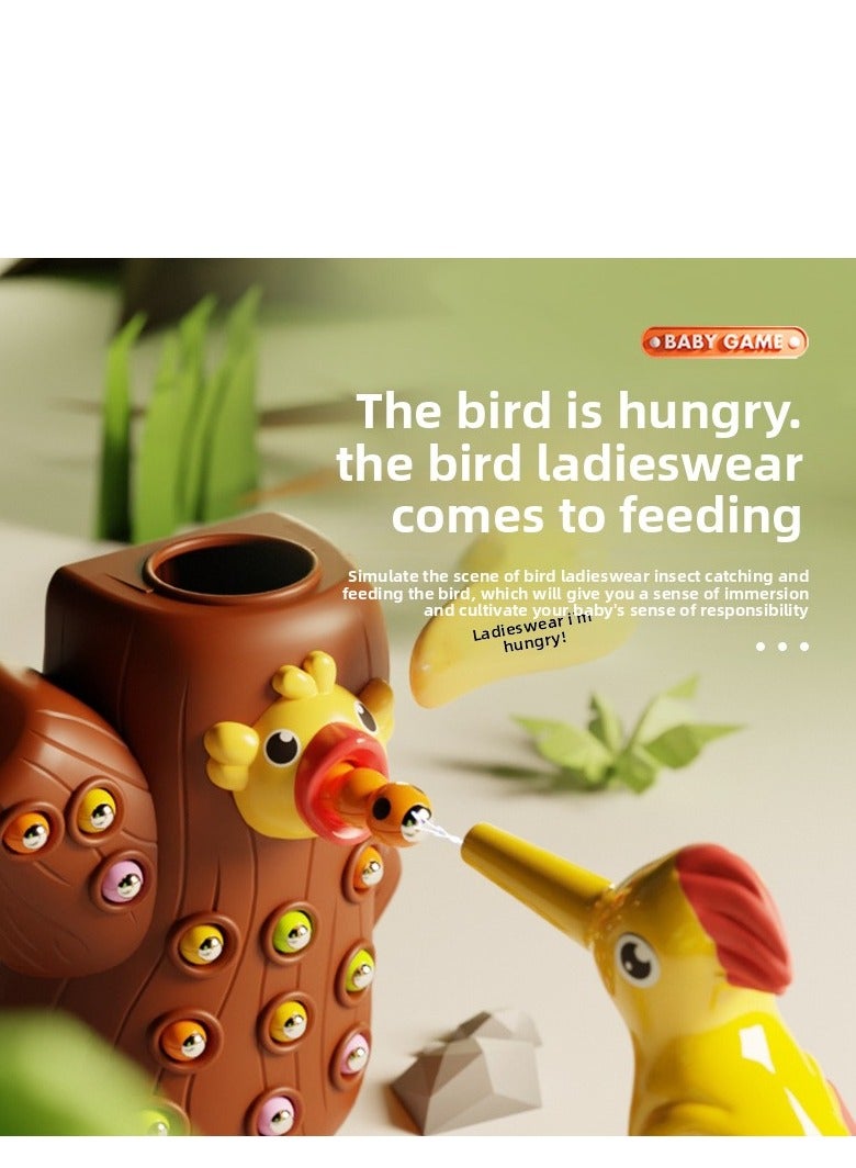 Woodpecker Catching Insects Feeding Insect Magnetic Toys Suitable for 2-4 Years Old Toddlers Children's Early Education Educational Toys - Image 2
