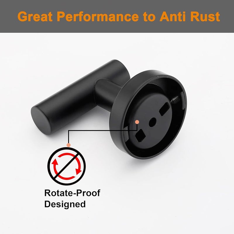 Nolimas Towel Coat Hook Matte Black, SUS304 Stainless Steel Bathroom Clothes Cabinet Closet Sponges Robe Hook Wall Mounted Round Kitchen Heavy Duty Door Hanger 4 Packs - Image 5