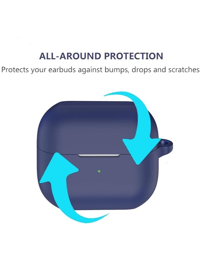 Case for Samsung Galaxy Buds 3/Buds3 Pro, Protective Silicone Case with Carabiner, Ultra Slim Anti-fall Full Protection, Portable Case Case for Galaxy Buds 3/3 Pro, Blue