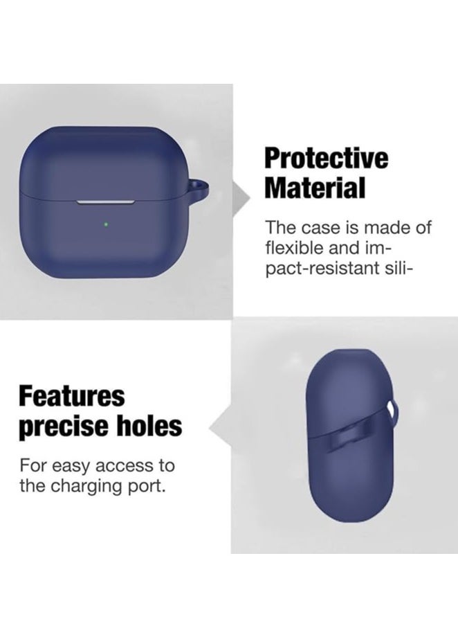 Case for Samsung Galaxy Buds 3/Buds3 Pro, Protective Silicone Case with Carabiner, Ultra Slim Anti-fall Full Protection, Portable Case Case for Galaxy Buds 3/3 Pro, Blue