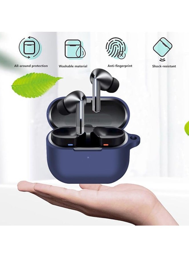Case for Samsung Galaxy Buds 3/Buds3 Pro, Protective Silicone Case with Carabiner, Ultra Slim Anti-fall Full Protection, Portable Case Case for Galaxy Buds 3/3 Pro, Blue