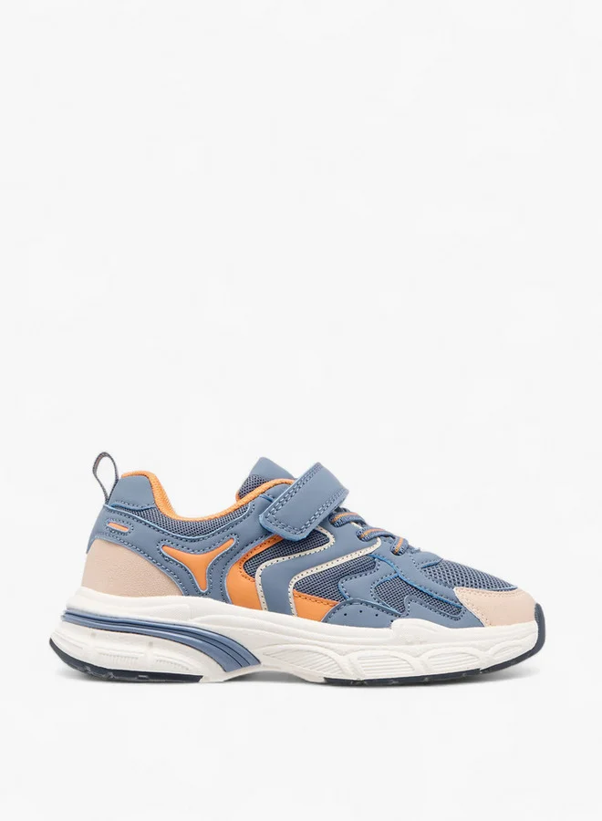 Mister Duchini Boys Panelled Sneakers with Hook and Loop Closure