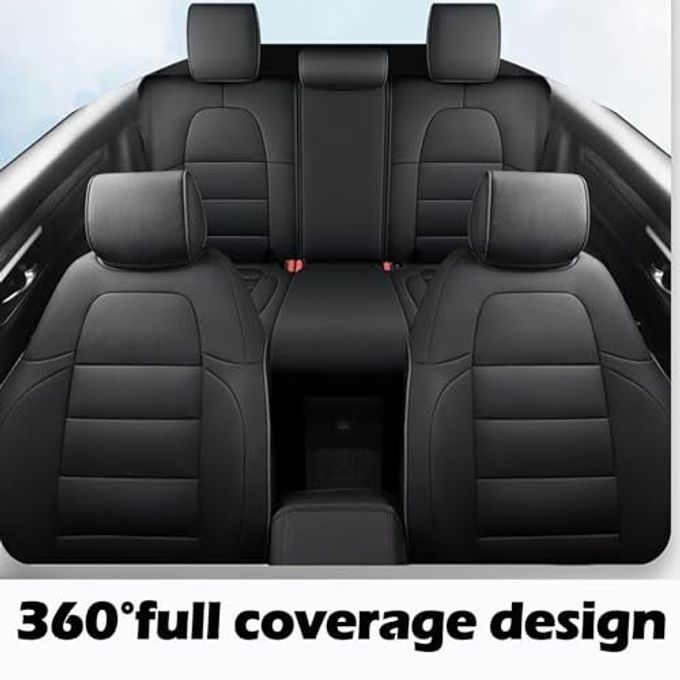 HKZ Fit Crv Car Seat Covers Full Set For Honda Cr-V 2017 2018 2019 2020 2021 2022 Touring,Ex,Sport,Se&Ex-L Leather (Black) - Image 3