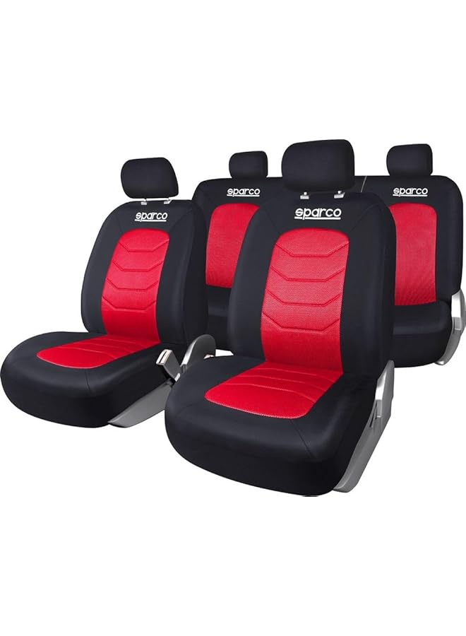 سباركو طقم غطاء مقعد من البوليستر والشبكة - أحمر [Spc1019Rs] - Image 1