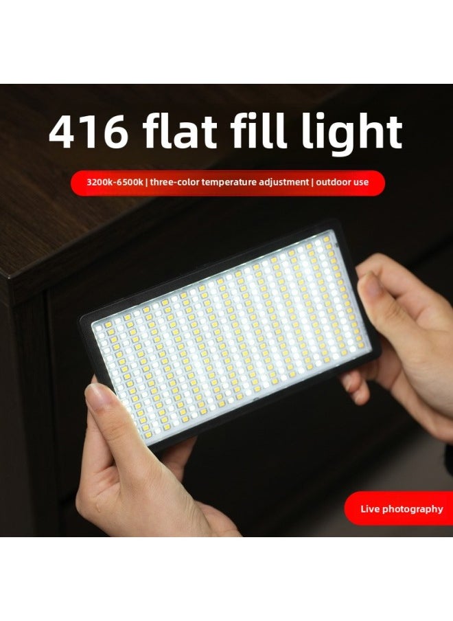 Generic - 416 Square Flat Fill Light Mobile Phone Self-timer Fill Light Portable Three-color Light Photo Beauty Shooting Video-Specifications:Led 416 (without Battery By Default) - Image 1