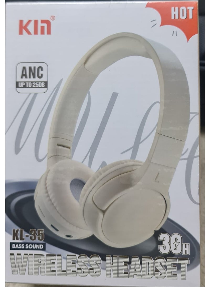 كين سماعات KIN KL-35 اللاسلكية بخاصية عزل الضوضاء النشط (Sound Form Isolate) وتقنية البلوتوث، تتميز بمدة تشغيل تصل إلى 30 ساعة، وصوت جهير (Bass) قوي، ووسائد أذن مريحة (Sound CloudCushion)؛ مثالية للاستخدام أثناء السفر أو في المنزل. - Image 1