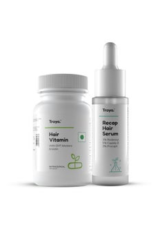 Traya Traya Hairfall Control Combo | Contains Dht Blocker & Hair Growth Actives | Biotin, Bhringraj, Redensyl, Procapil And Capixyl | (Hair Vitamin 30 Capsules + Hair Recap Serum 30Ml)  - Image 1