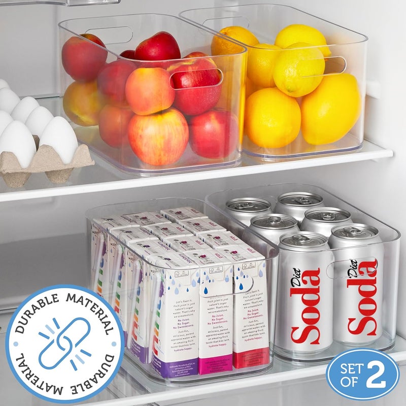 STORi Bliss 10" x 6" Open Clear Pantry Organizer Bin, Set of 2, Plastic Containers with Handle for Kitchen, Fridge, Cabinet, Closet, Bathrom, Undersink Storage Made in USA - Image 2