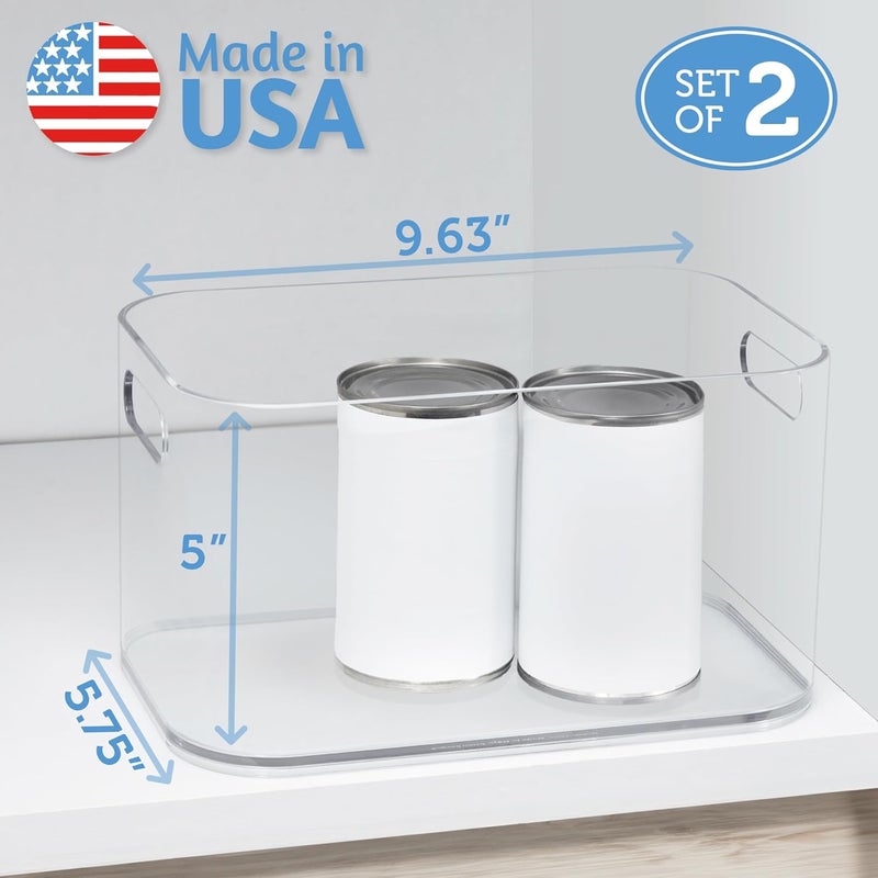 STORi Bliss 10" x 6" Open Clear Pantry Organizer Bin, Set of 2, Plastic Containers with Handle for Kitchen, Fridge, Cabinet, Closet, Bathrom, Undersink Storage Made in USA - Image 5