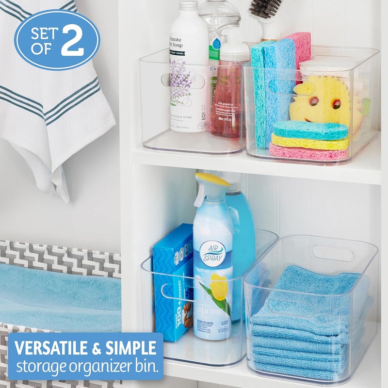 STORi Bliss 10" x 6" Open Clear Pantry Organizer Bin, Set of 2, Plastic Containers with Handle for Kitchen, Fridge, Cabinet, Closet, Bathrom, Undersink Storage Made in USA - Image 3