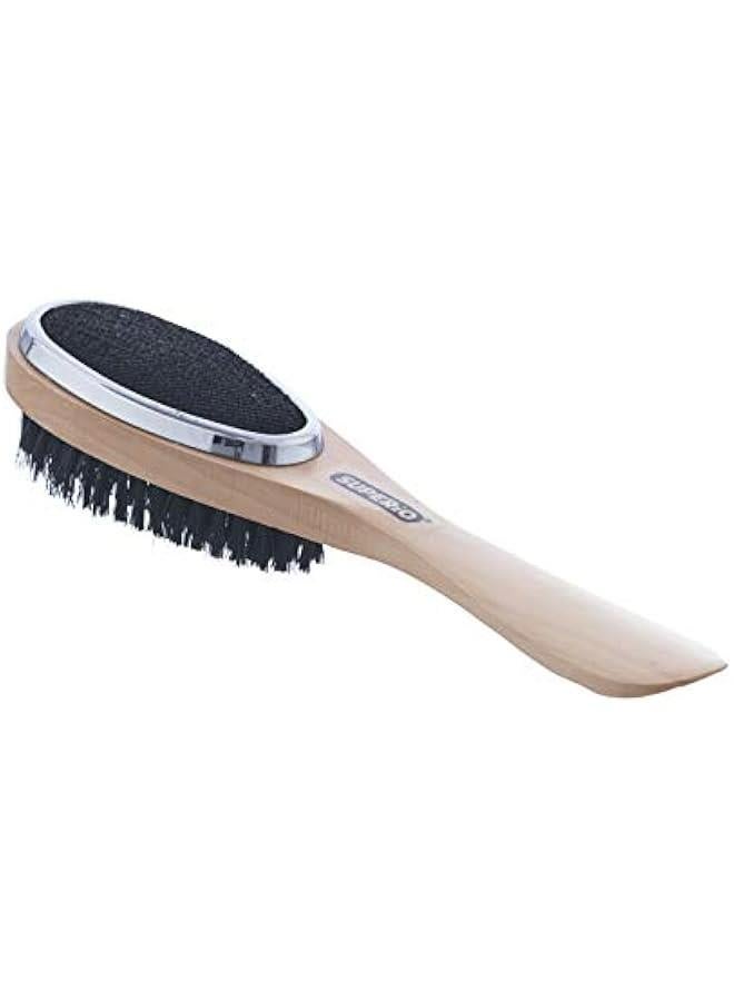 Black Wood Handle 3-in-1 Lint Remover, Clothing Brush, and Shoe Horn - Image 1