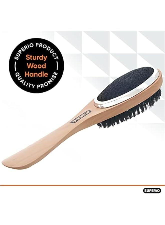 Black Wood Handle 3-in-1 Lint Remover, Clothing Brush, and Shoe Horn - Image 3