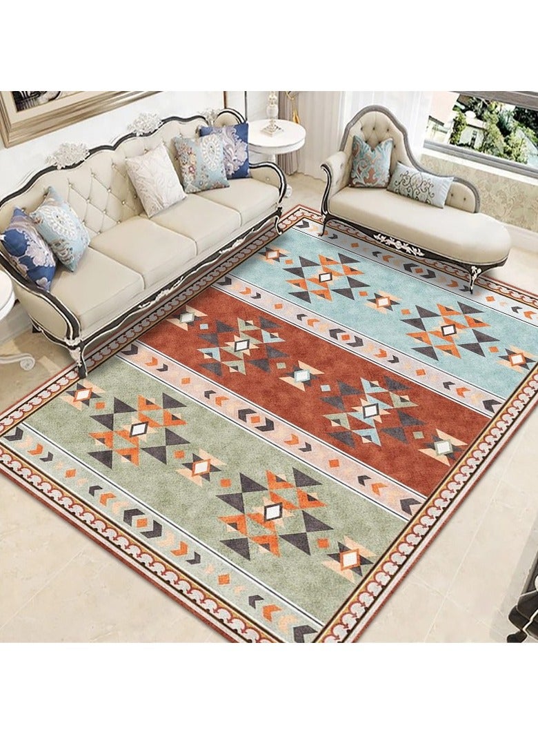 Loquat Polyester Fiber Abstract Ink Splashing Retro Ethnic Style Carpet