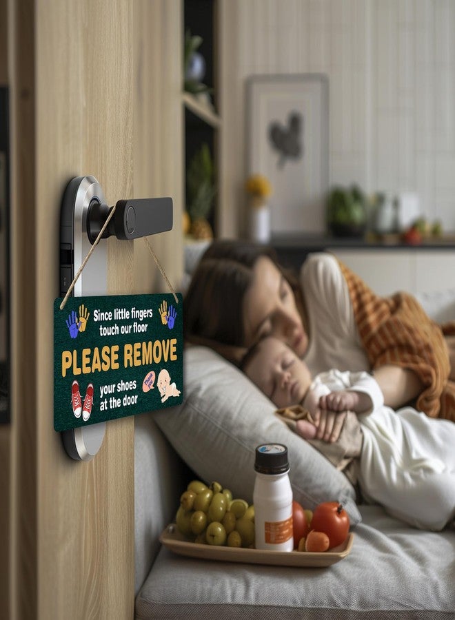 Yoecod Please Take Off Your Shoes The Kids Lick The Floor Please Remove Your Shoes Sign Front Door No Shoe In The House Dont Touch Baby Signs Find Your Seat Wood Sign Cute Shoes Now Take Them Off Signs 12x6 In - Image 5