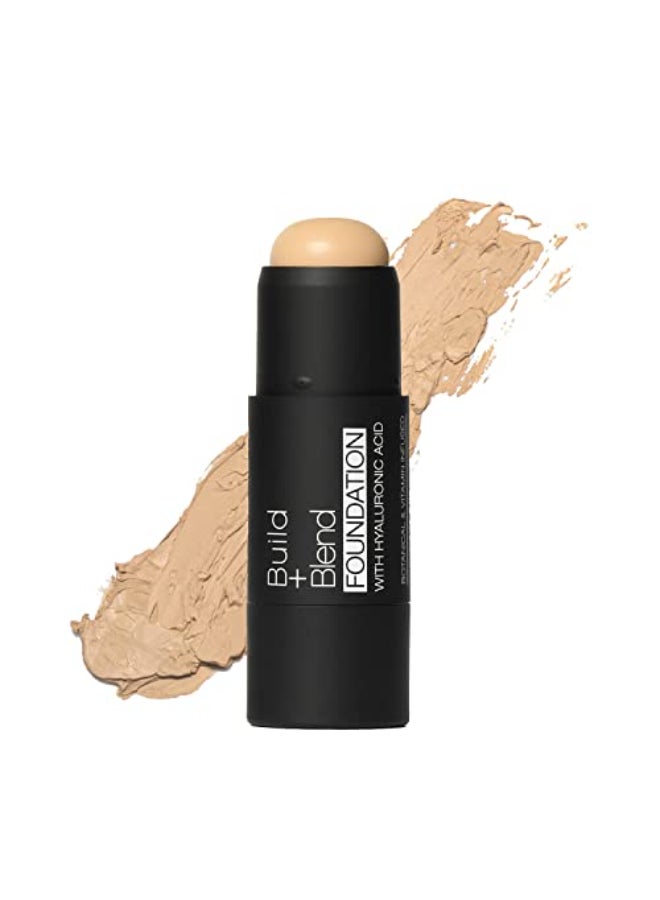 Palladio BUILD BLEND Foundation Stick Medium Coverage Buildable Contour Stick for Face Ultra Blendable Creamy Formula for a Natural Shine Free Finish Natural Beige - Image 1