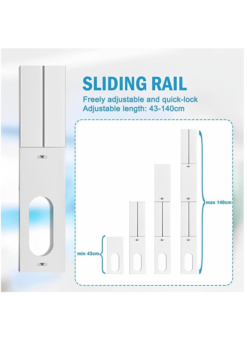 عدة ختم نافذة منزلقة لمكيف الهواء المحمول، مجموعة فتحات تكييف 10 في 1 العالمية مع 4 لوحات ختم قابلة للتعديل، متوافقة مع خرطوم العادم 13 سم / 5 بوصات - Image 5