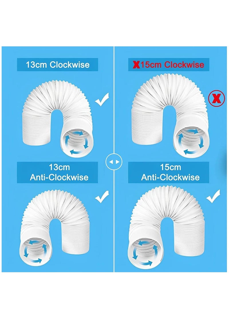 عدة ختم نافذة منزلقة لمكيف الهواء المحمول، مجموعة فتحات تكييف 10 في 1 العالمية مع 4 لوحات ختم قابلة للتعديل، متوافقة مع خرطوم العادم 13 سم / 5 بوصات - Image 3