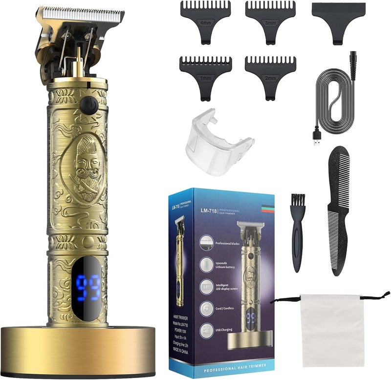 Suttik Mens Hair Clipper Cordless Professional Hair Trimmer with Charging Dock Beard Trimmer Haircut & Grooming Kit for Men Rechargeable LED Display - Image 1