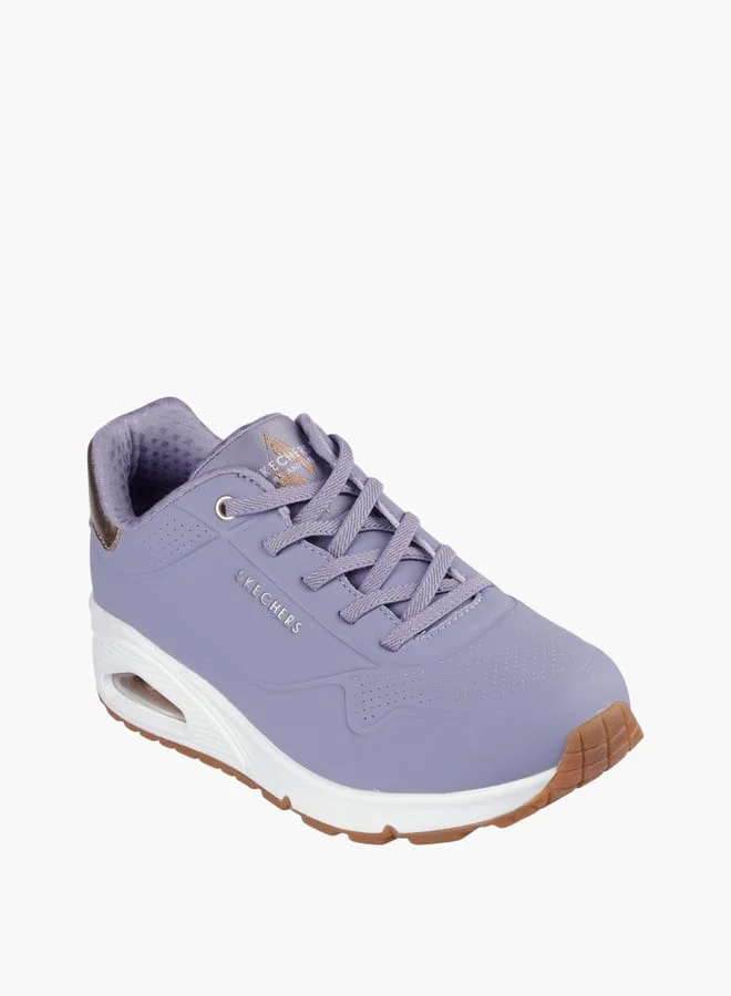 سكيتشرز Women's Logo Detail Sneakers With Lace-Up Closure - Uno
