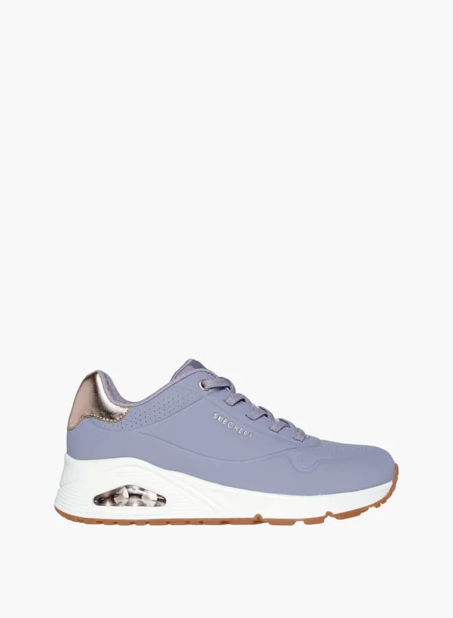 سكيتشرز Women's Logo Detail Sneakers With Lace-Up Closure - Uno