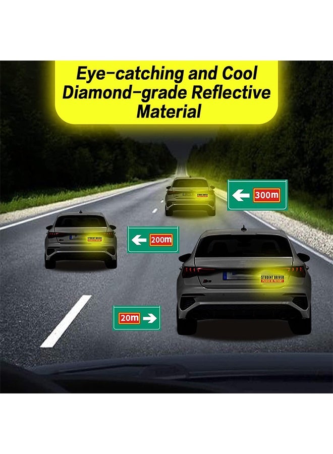 Student Driver Magnet for Car - Be Patient Student Driver Magnet New Student Driver Sticker Safety Warning Reflective Signs Reusable Movable 3 Pcs - Image 5
