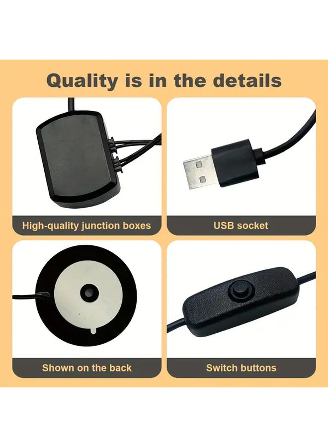 6pcs Under Cabinet Lighting Kit With Warm Light Aluminum Alloy Housing 5V USB Connection Switch For Kitchen Wardrobe Closet Shelf - Image 5