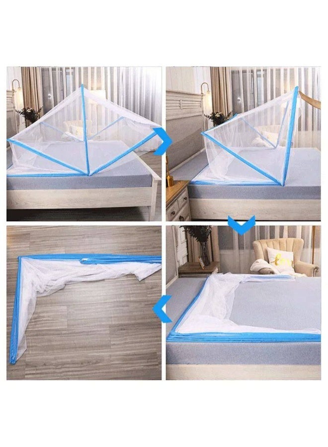 Portable Pop-up Mosquito Net for Bed (190x140 cm) - Foldable Insect Tent with Bottom - Breathable Netting for Indoor & Outdoor Use - Large Size Bed Canopy - Image 4