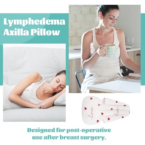 RoamReady Lymphedema Axilla Pillow Armpit Pain Relief Mastectomy Recovery Supplies, 4PCS Cotton Lumpectomy Mastectomy Pillows Post OP Multicolor Breast Surgery Pillow (Red and Black Heart) - Image 3