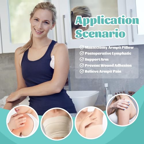 RoamReady Lymphedema Axilla Pillow Armpit Pain Relief Mastectomy Recovery Supplies, 4PCS Cotton Lumpectomy Mastectomy Pillows Post OP Multicolor Breast Surgery Pillow (Red and Black Heart) - Image 4