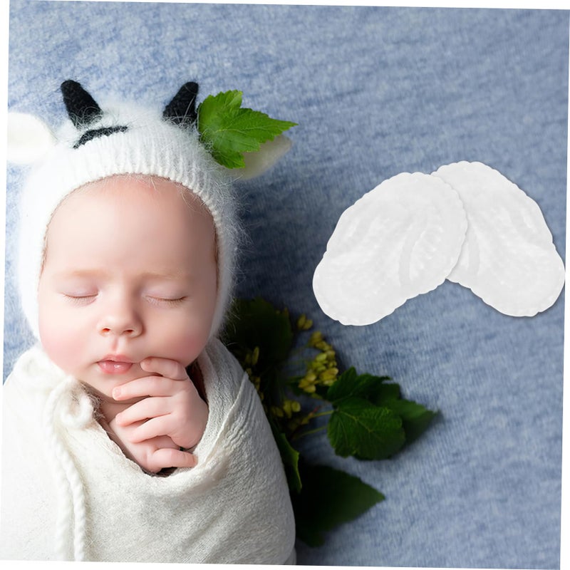 White Knitted Newborn Baby Slippers Booties Photography Photo Props 1 Pair - Image 5