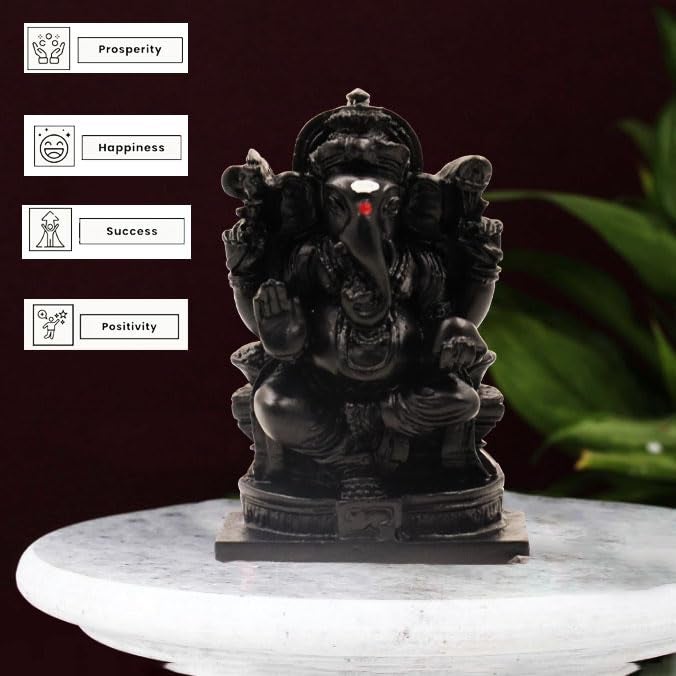 Spillbox Natural Black Unpolished Karungali Wood Ganesh Idol|Original Ebony Wood|Vinayagar Idol|Gift|Ganapati Murti|Statue for Home Decor|Tabletop for Pooja|Puja-Karungali Ganesh Idol[2.5inch] - Image 5