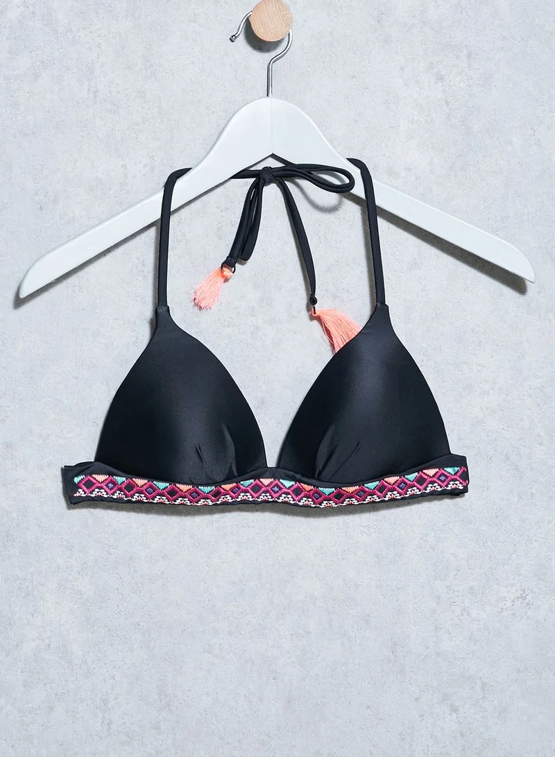 SOUTH BEACH Aztec Trim Triangle Bikini Set
