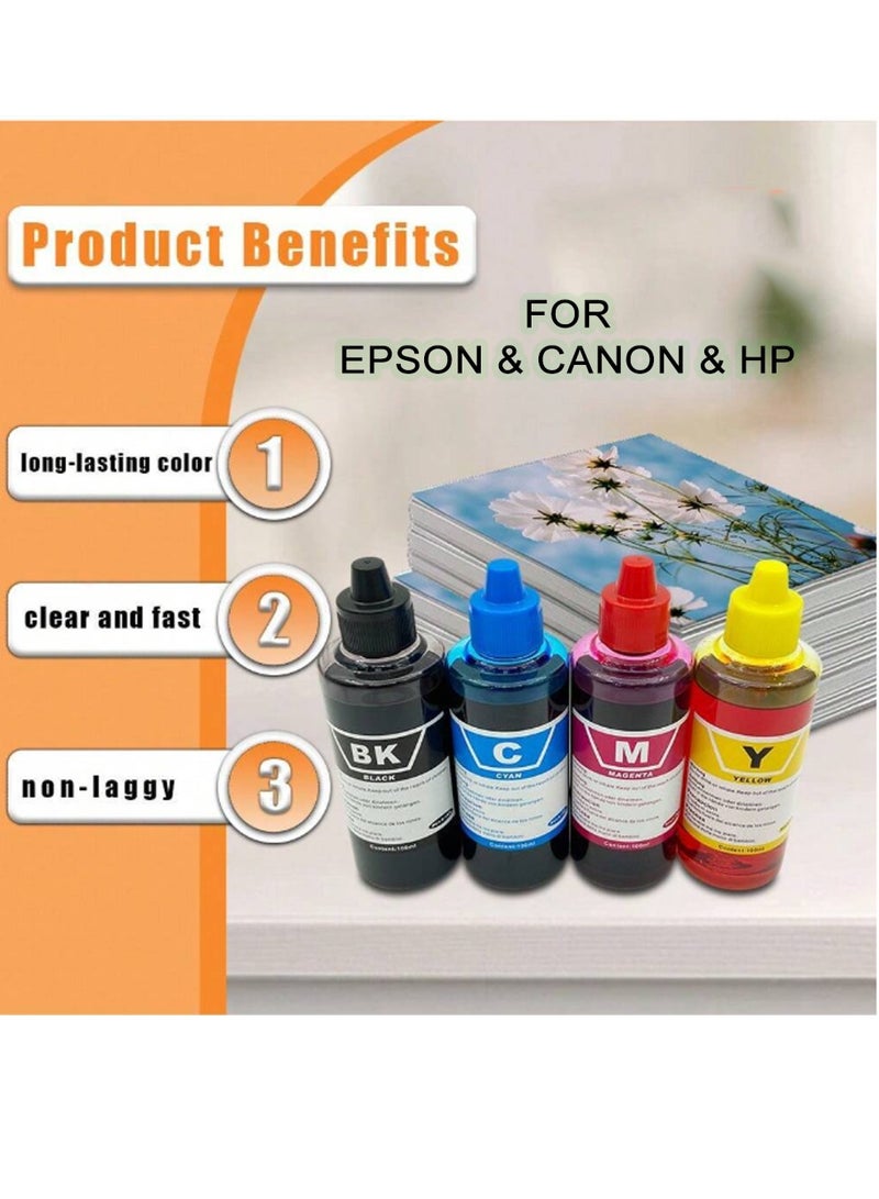 4-color ink set for EPSON/HP/CANON printers 100ml each  - Image 4