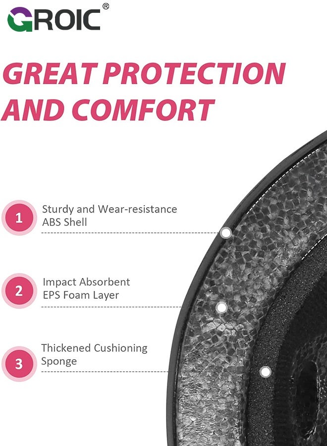 GROIC Kids Protective Gear Adjustable Protective Helmet,Kids Helmet Knee Elbow Pads Wrist Guard Sport Protective Gear Adjustable Scooter Skateboard Roller Bike Skate Cycling Safety Set - Pink - Image 4