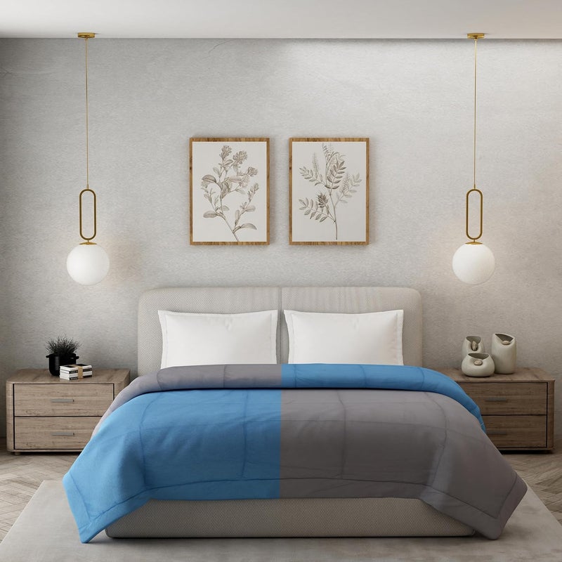 Elarra Home Double Reversible Comforter Cobalt Charcoal 180GSM Microfiber - Image 4