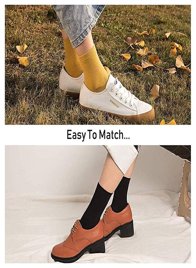 V3E جوارب قطنية بسيطة بطول الكاحل للأولاد والبنات V3E (أسود) - (عبوة من 4)  - Image 4