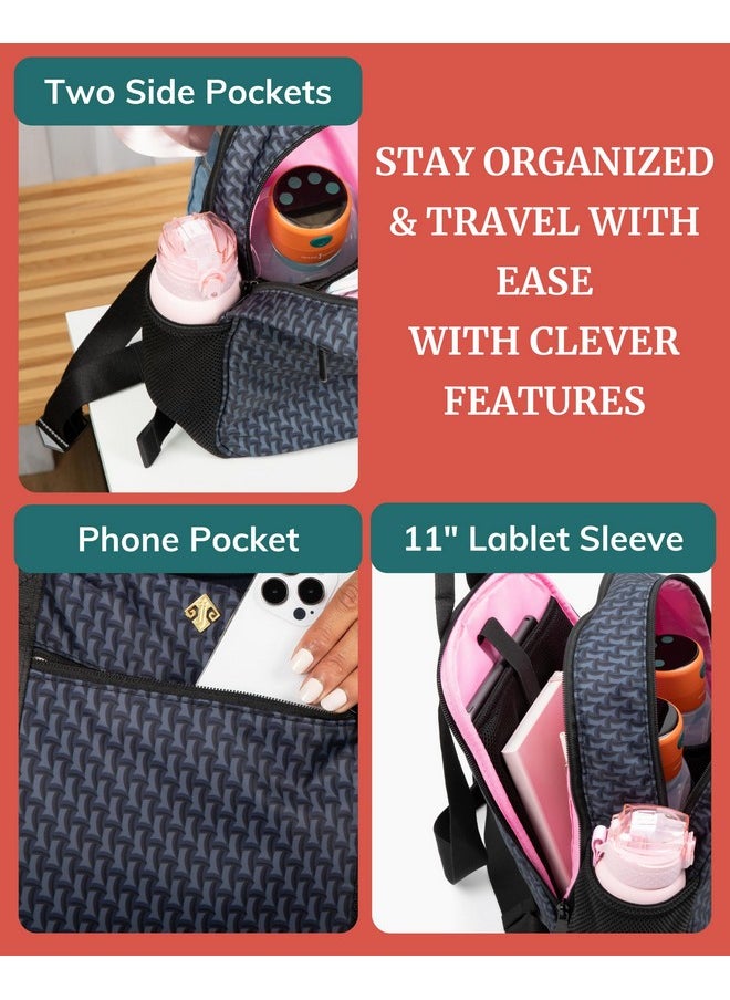 Idaho Jones Small Diaper Bag, Mini Diaper Backpack - Spacious And Sleek - Stroller Straps And Changing Mat Included - Claremont  - Image 5