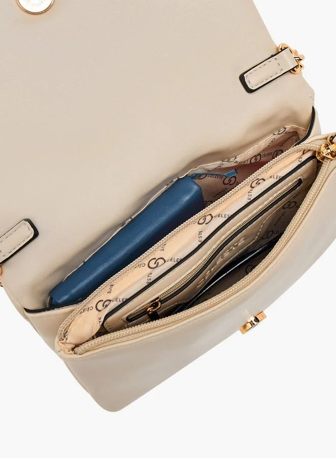 سيليست حقيبة كروس بودي مبطنة بحزام سلسلة