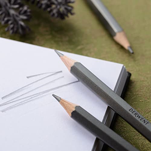 Derwent Academy Black Sketching Pencils Tin, 6B-5H (Set of 12) - Image 3